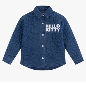 Hello Kitty Blue Quilted Jacket Snap Front Size 5/6